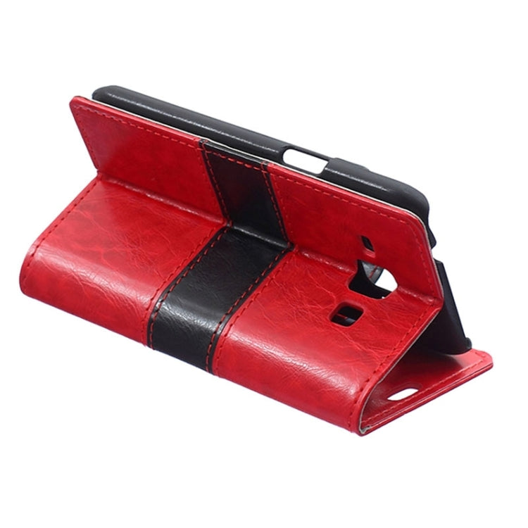 Crazy Horse Texture Color Matching Flip Leather Case with Holder & Card Slots & Wallet for Galaxy J1