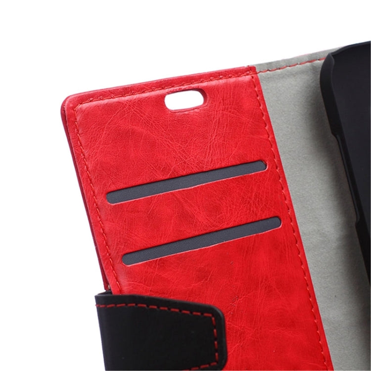 Crazy Horse Texture Color Matching Flip Leather Case with Holder & Card Slots & Wallet for Galaxy J1