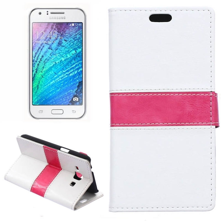 Crazy Horse Texture Color Matching Flip Leather Case with Holder & Card Slots & Wallet for Galaxy J1