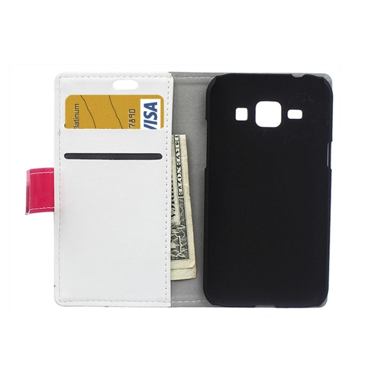 Crazy Horse Texture Color Matching Flip Leather Case with Holder & Card Slots & Wallet for Galaxy J1