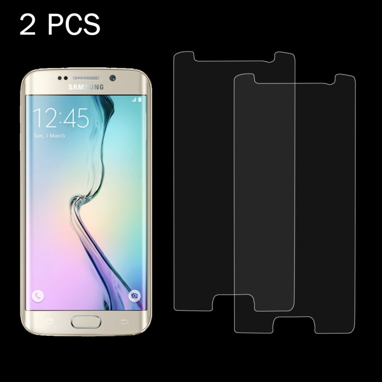 2 PCS for Galaxy S6 Edge / G925 0.26mm 9H Surface Hardness 2.5D Explosion-proof Non-full Screen Tempered Glass Film