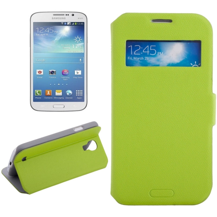 Litchi Texture Solid Color Horizontal Flip Leather Case with Holder & Caller ID Window for Galaxy S4 / i9500