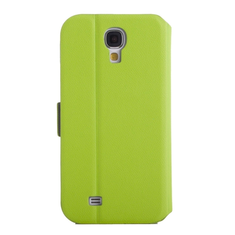Litchi Texture Solid Color Horizontal Flip Leather Case with Holder & Caller ID Window for Galaxy S4 / i9500