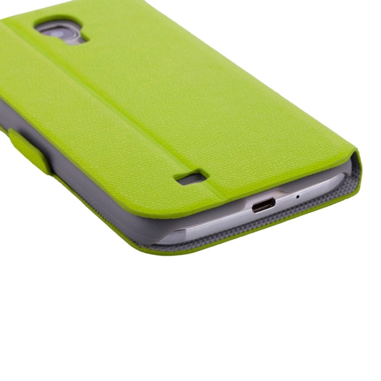 Litchi Texture Solid Color Horizontal Flip Leather Case with Holder & Caller ID Window for Galaxy S4 / i9500