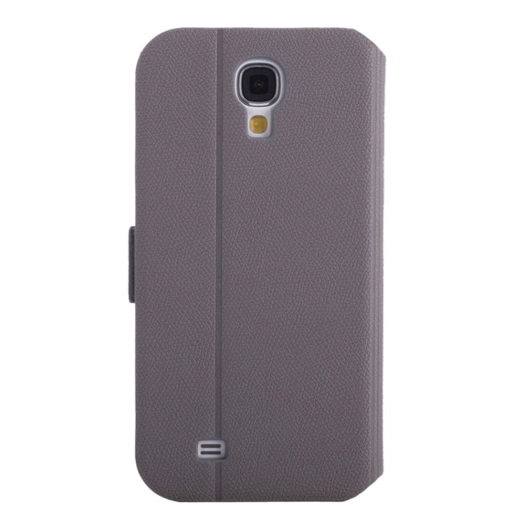Litchi Texture Solid Color Horizontal Flip Leather Case with Holder & Caller ID Window for Galaxy S4 / i9500