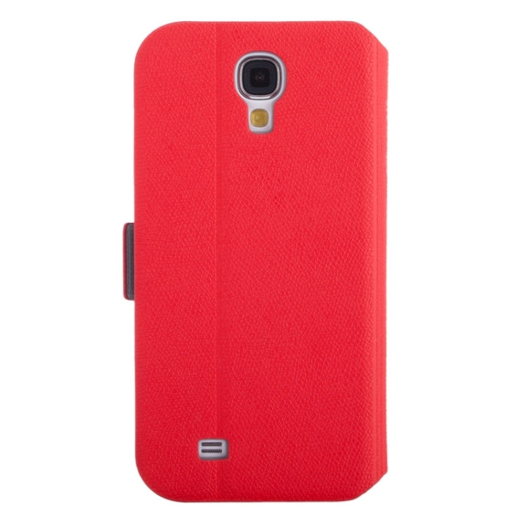 Litchi Texture Solid Color Horizontal Flip Leather Case with Holder & Caller ID Window for Galaxy S4 / i9500