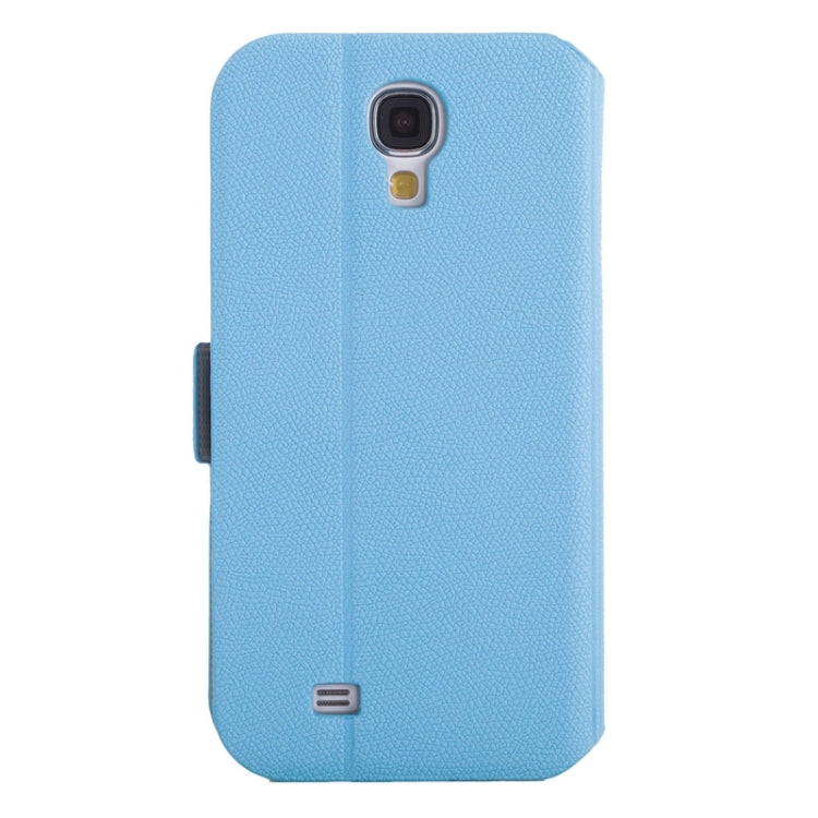 Litchi Texture Solid Color Horizontal Flip Leather Case with Holder & Caller ID Window for Galaxy S4 / i9500