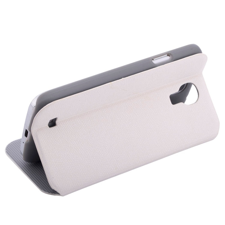 Litchi Texture Solid Color Horizontal Flip Leather Case with Holder & Caller ID Window for Galaxy S4 / i9500