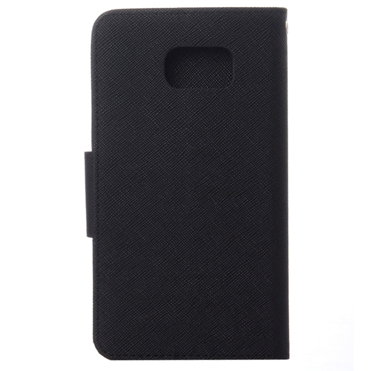 For Galaxy S6 Cross Texture Horizontal Flip Magnetic Buckle Contrast Color Leather Case with Card Slots & Wallet & Holder