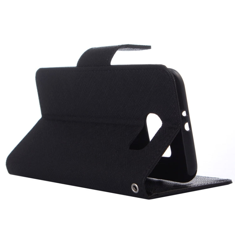 For Galaxy S6 Cross Texture Horizontal Flip Magnetic Buckle Contrast Color Leather Case with Card Slots & Wallet & Holder