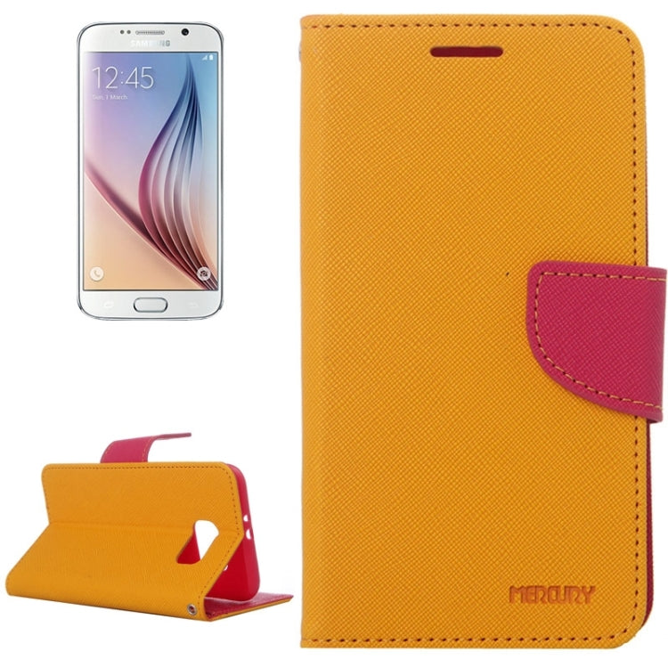 For Galaxy S6 Cross Texture Horizontal Flip Magnetic Buckle Contrast Color Leather Case with Card Slots & Wallet & Holder