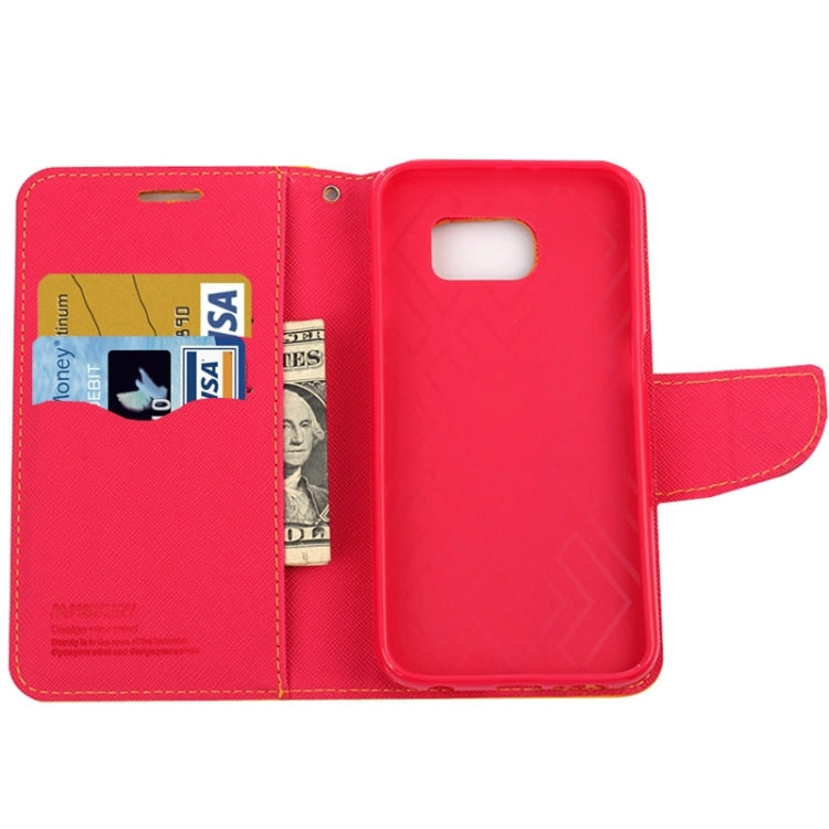 For Galaxy S6 Cross Texture Horizontal Flip Magnetic Buckle Contrast Color Leather Case with Card Slots & Wallet & Holder