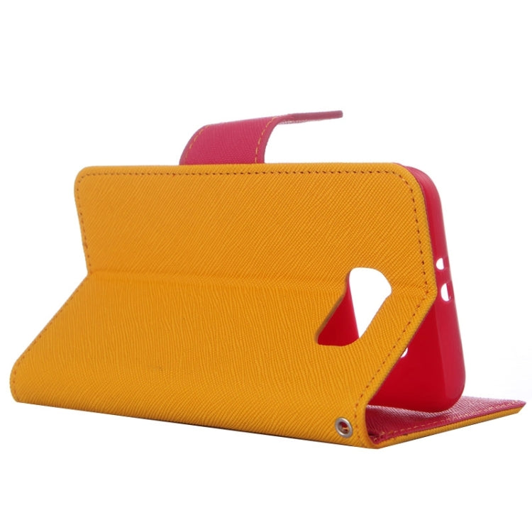 For Galaxy S6 Cross Texture Horizontal Flip Magnetic Buckle Contrast Color Leather Case with Card Slots & Wallet & Holder