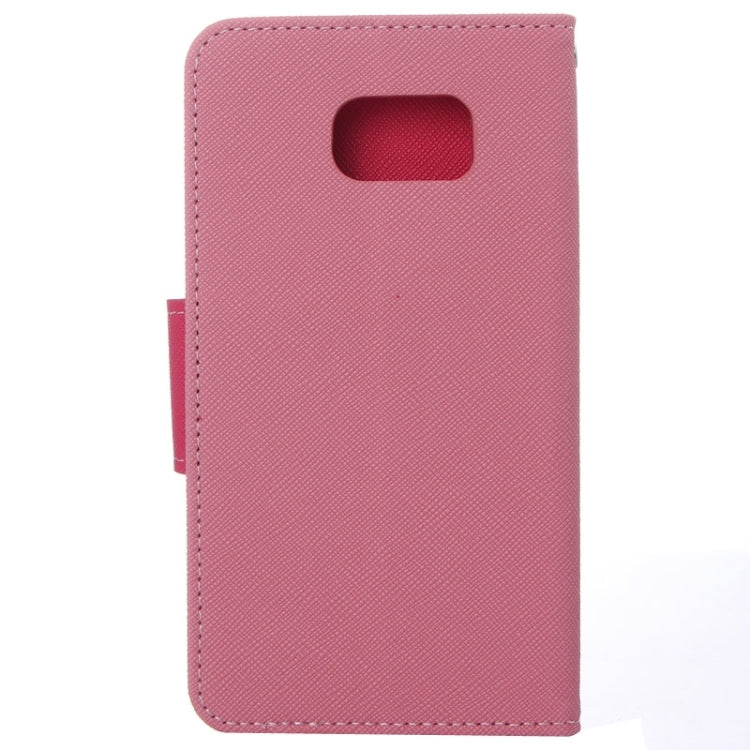 For Galaxy S6 Cross Texture Horizontal Flip Magnetic Buckle Contrast Color Leather Case with Card Slots & Wallet & Holder