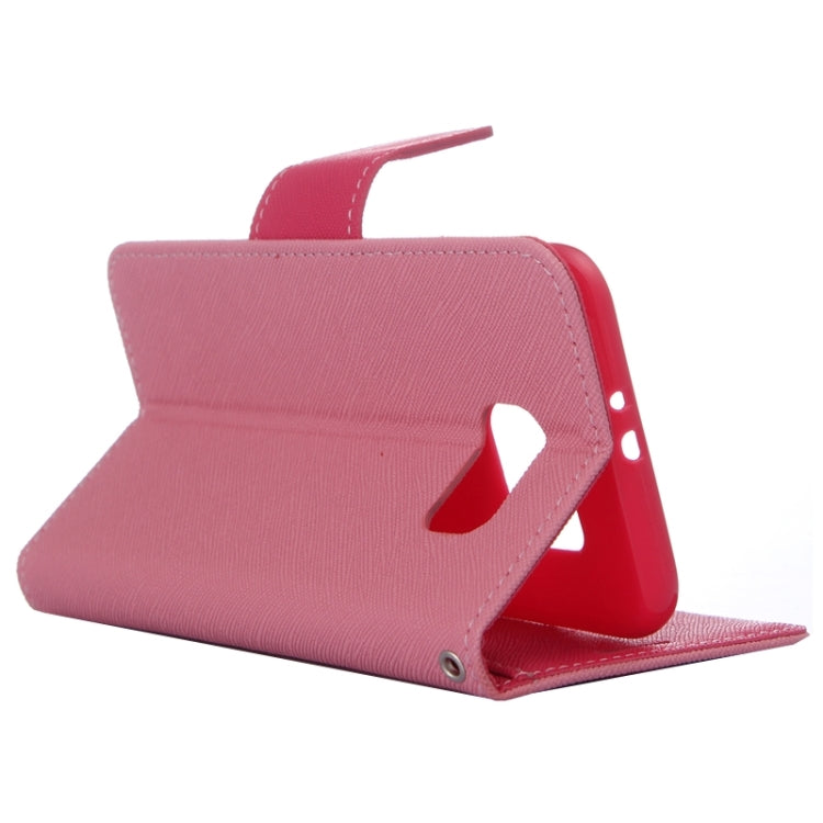 For Galaxy S6 Cross Texture Horizontal Flip Magnetic Buckle Contrast Color Leather Case with Card Slots & Wallet & Holder