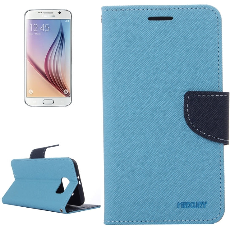 For Galaxy S6 Cross Texture Horizontal Flip Magnetic Buckle Contrast Color Leather Case with Card Slots & Wallet & Holder