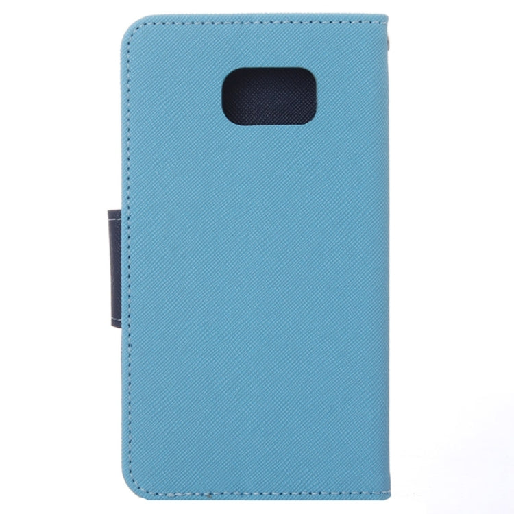 For Galaxy S6 Cross Texture Horizontal Flip Magnetic Buckle Contrast Color Leather Case with Card Slots & Wallet & Holder