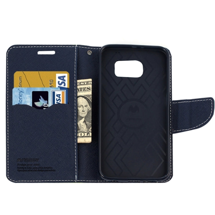 For Galaxy S6 Cross Texture Horizontal Flip Magnetic Buckle Contrast Color Leather Case with Card Slots & Wallet & Holder