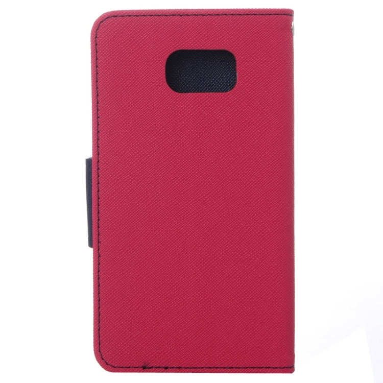 For Galaxy S6 Cross Texture Horizontal Flip Magnetic Buckle Contrast Color Leather Case with Card Slots & Wallet & Holder
