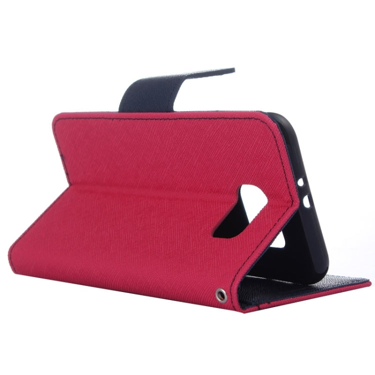 For Galaxy S6 Cross Texture Horizontal Flip Magnetic Buckle Contrast Color Leather Case with Card Slots & Wallet & Holder