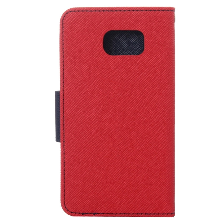 For Galaxy S6 Cross Texture Horizontal Flip Magnetic Buckle Contrast Color Leather Case with Card Slots & Wallet & Holder