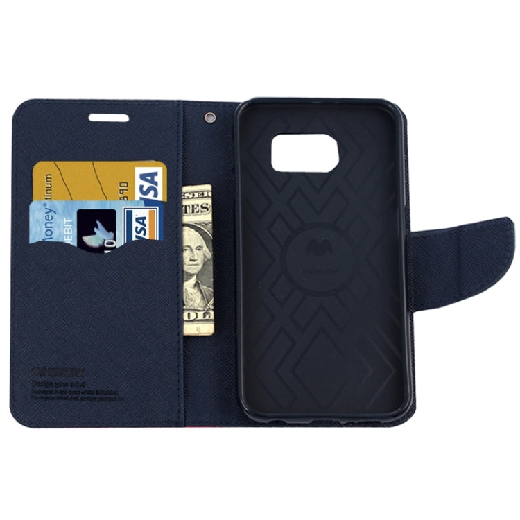 For Galaxy S6 Cross Texture Horizontal Flip Magnetic Buckle Contrast Color Leather Case with Card Slots & Wallet & Holder