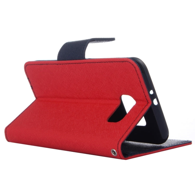 For Galaxy S6 Cross Texture Horizontal Flip Magnetic Buckle Contrast Color Leather Case with Card Slots & Wallet & Holder