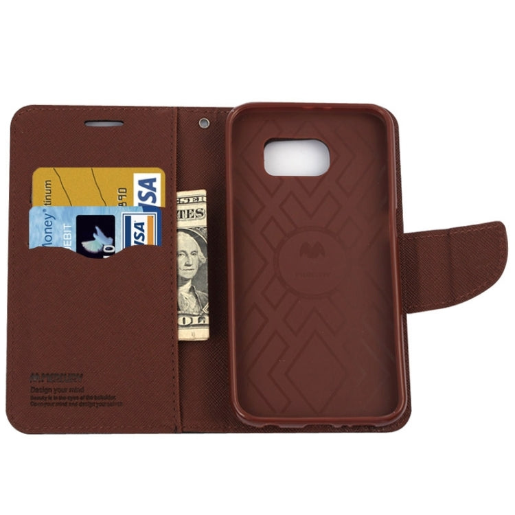 For Galaxy S6 Cross Texture Horizontal Flip Magnetic Buckle Contrast Color Leather Case with Card Slots & Wallet & Holder
