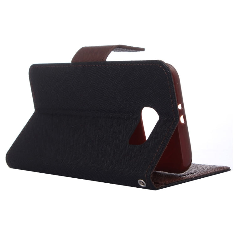 For Galaxy S6 Cross Texture Horizontal Flip Magnetic Buckle Contrast Color Leather Case with Card Slots & Wallet & Holder