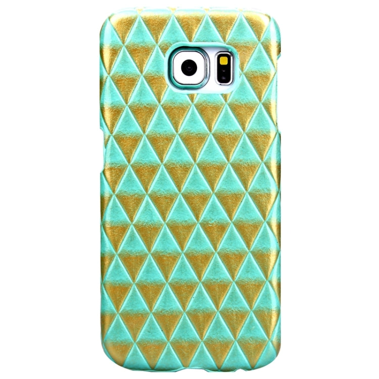 For Galaxy S6 / G920 Diamond Pattern Bicolourable PU Paste Skin Plastic Protective Case