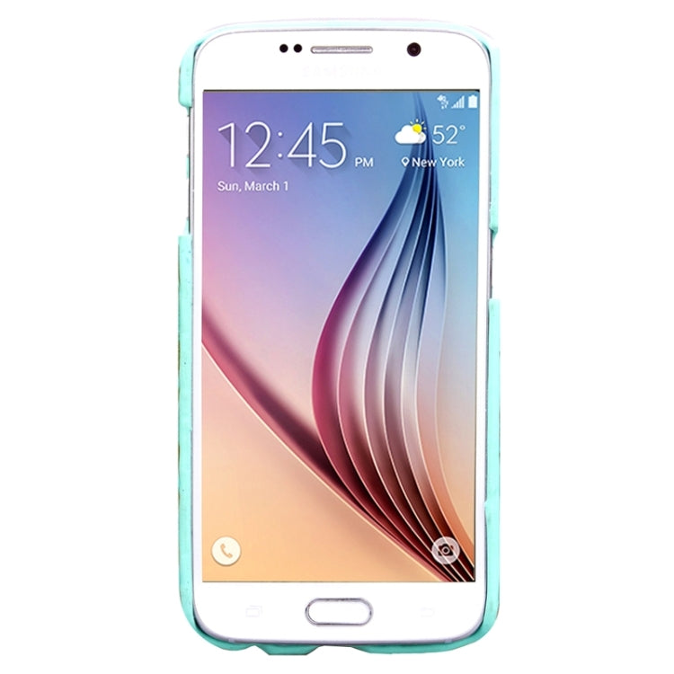 For Galaxy S6 / G920 Diamond Pattern Bicolourable PU Paste Skin Plastic Protective Case