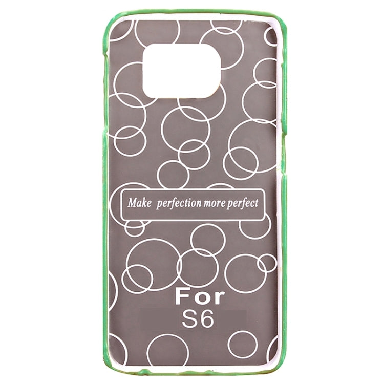 For Galaxy S6 / G920 Diamond Pattern Bicolourable PU Paste Skin Plastic Protective Case