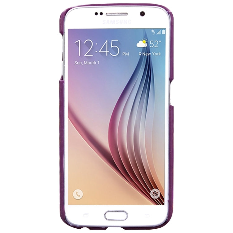 For Galaxy S6 / G920 Diamond Pattern Bicolourable PU Paste Skin Plastic Protective Case