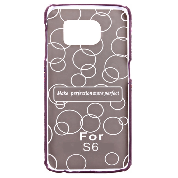 For Galaxy S6 / G920 Diamond Pattern Bicolourable PU Paste Skin Plastic Protective Case