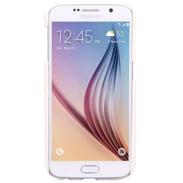 For Galaxy S6 / G920 Diamond Pattern Bicolourable PU Paste Skin Plastic Protective Case