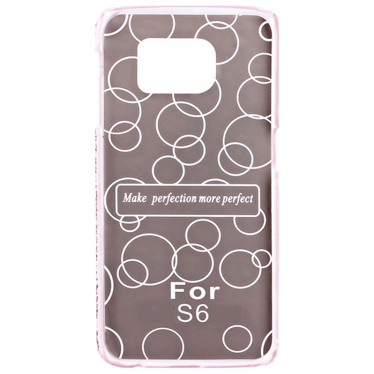 For Galaxy S6 / G920 Diamond Pattern Bicolourable PU Paste Skin Plastic Protective Case