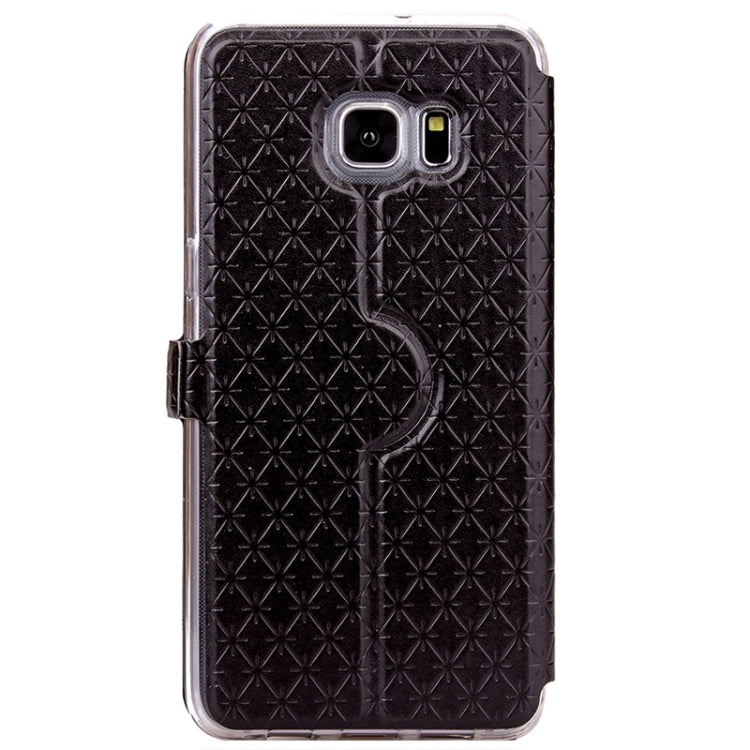 For Galaxy S6 Edge+ / G928 Argyles Texture Horizontal Flip Solid Color Leather Case with Holder & Card Slot & Call Display ID