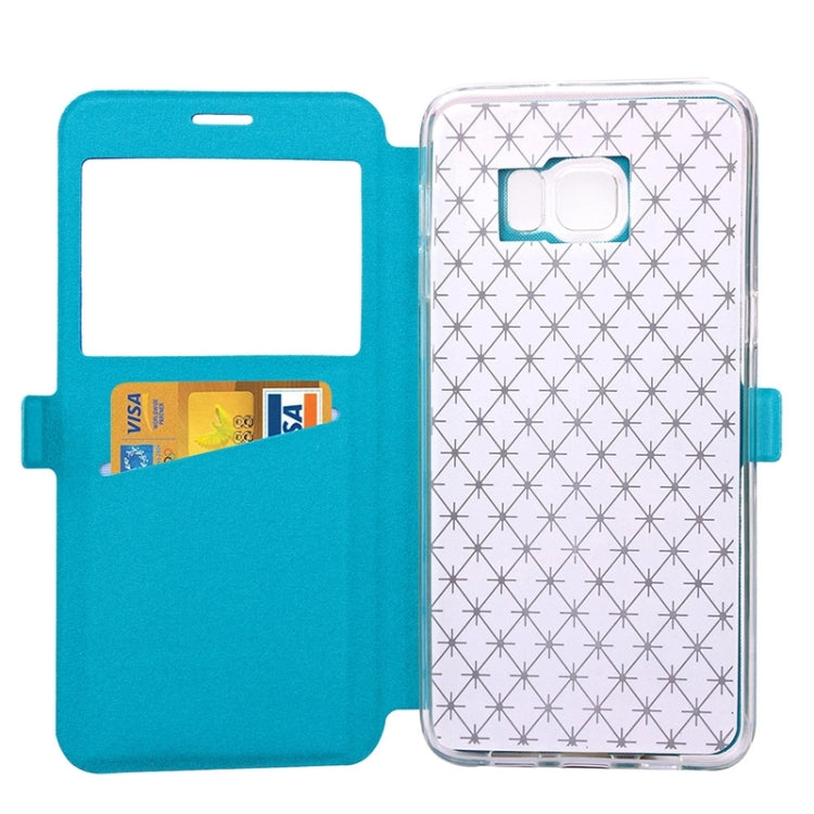 For Galaxy S6 Edge+ / G928 Argyles Texture Horizontal Flip Solid Color Leather Case with Holder & Card Slot & Call Display ID