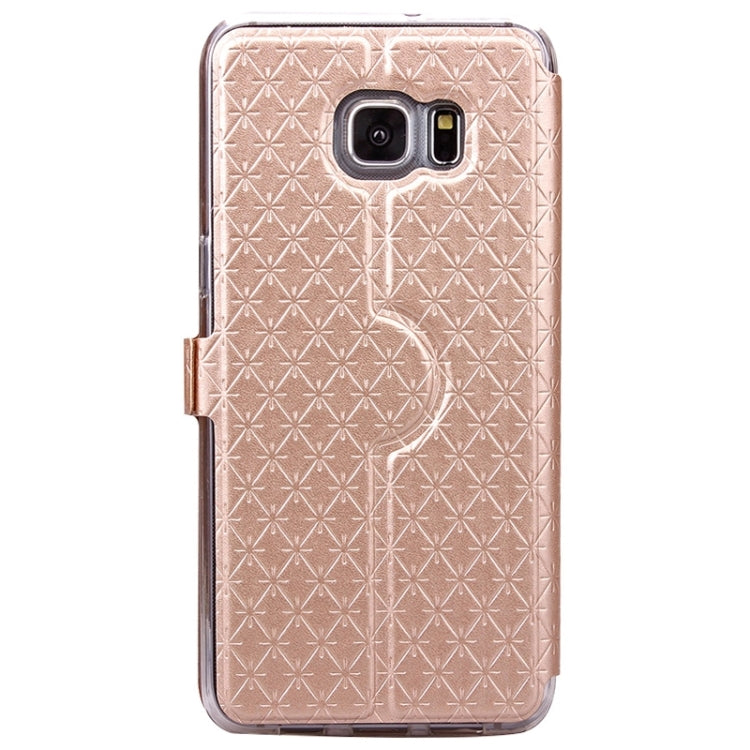 For Galaxy S6 Edge+ / G928 Argyles Texture Horizontal Flip Solid Color Leather Case with Holder & Card Slot & Call Display ID