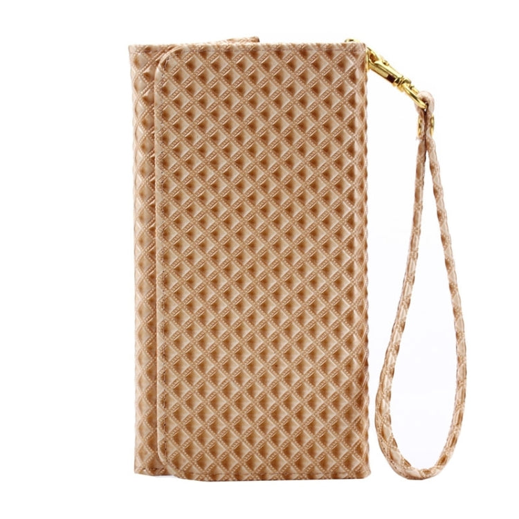 5 inch Universal Pearl Grid Texture Leather Case with Wallet & Card Slots & Lanyard for iPhone 6 & 6S / 5S / 5C , Galaxy E5 / A5 / J5