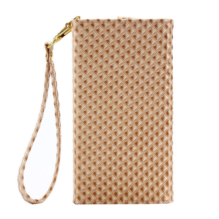 5 inch Universal Pearl Grid Texture Leather Case with Wallet & Card Slots & Lanyard for iPhone 6 & 6S / 5S / 5C , Galaxy E5 / A5 / J5
