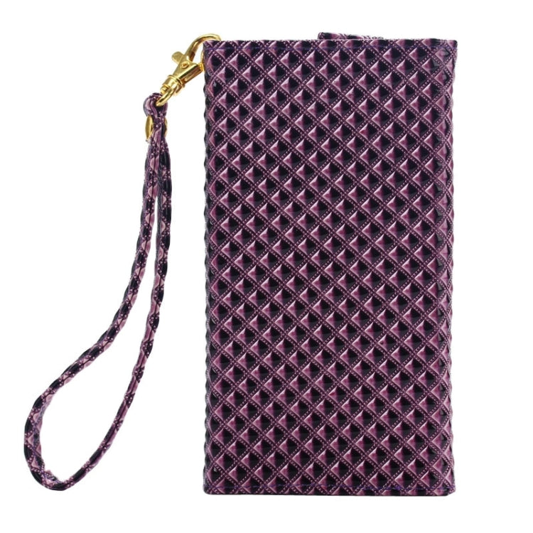 5 inch Universal Pearl Grid Texture Leather Case with Wallet & Card Slots & Lanyard for iPhone 6 & 6S / 5S / 5C , Galaxy E5 / A5 / J5