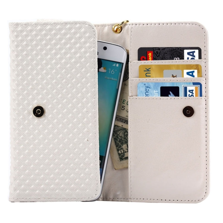 5 inch Universal Pearl Grid Texture Leather Case with Wallet & Card Slots & Lanyard for iPhone 6 & 6S / 5S / 5C , Galaxy E5 / A5 / J5