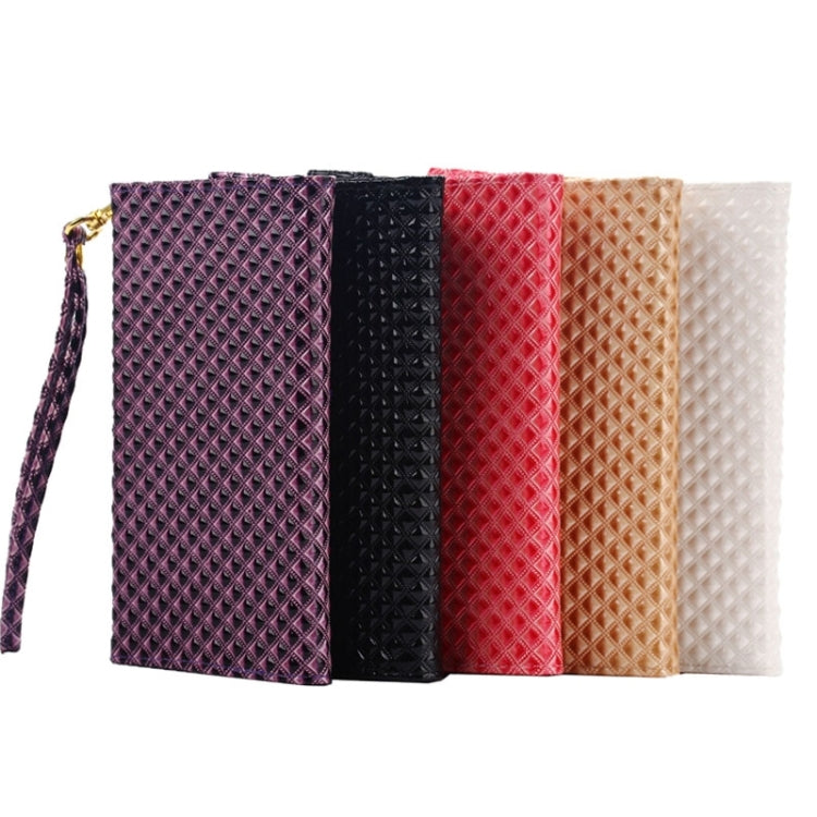 5 inch Universal Pearl Grid Texture Leather Case with Wallet & Card Slots & Lanyard for iPhone 6 & 6S / 5S / 5C , Galaxy E5 / A5 / J5