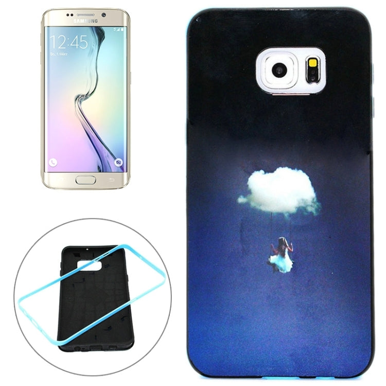 For Galaxy S6 Edge+ / G928 Little Angel From a Cloud Patterns PC and TPU Material Combination Case with Bumper Frame
