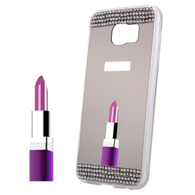 For Galaxy S6 / G920 Diamond Encrusted Mirror TPU Protective Case (Grey)