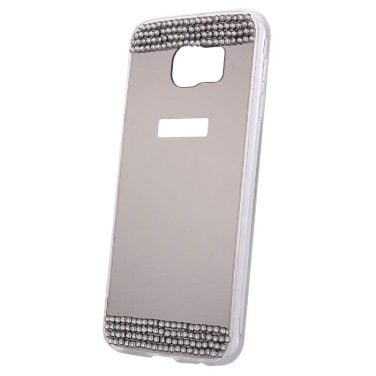 For Galaxy S6 / G920 Diamond Encrusted Mirror TPU Protective Case (Grey)