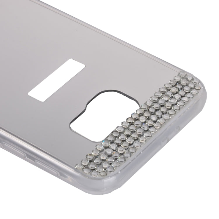For Galaxy S6 Edge+ / G928 Diamond Encrusted Mirror TPU Protective Case (White)
