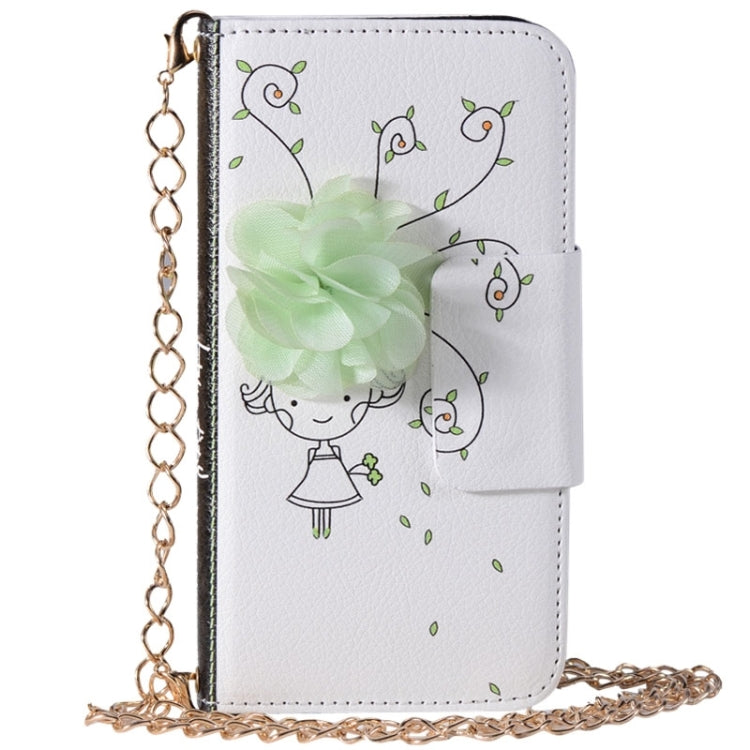 For Galaxy S6 / G920 Little Girl Pattern Wallet Style Leather Case with Chain & Card Slots