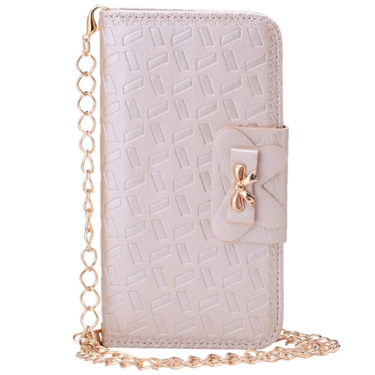 For Galaxy S6 / G920 Bowknot Embossing Wallet Style Leather Case with Chain & Card Slots
